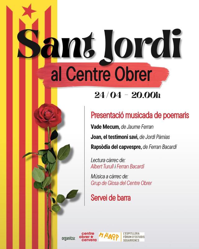 cartell Festa de Sant Jordi al Centre Obrer